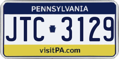 PA license plate JTC3129