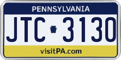 PA license plate JTC3130