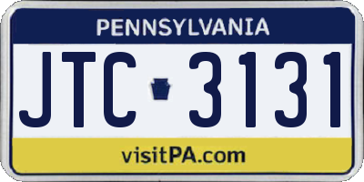 PA license plate JTC3131
