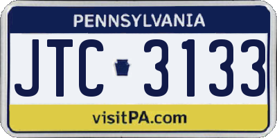 PA license plate JTC3133