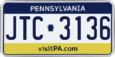 PA license plate JTC3136