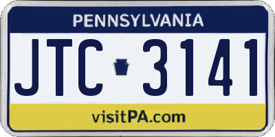PA license plate JTC3141