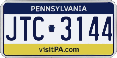 PA license plate JTC3144