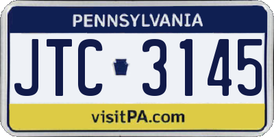PA license plate JTC3145