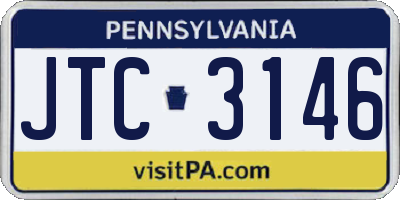 PA license plate JTC3146