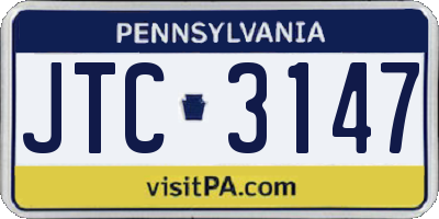 PA license plate JTC3147