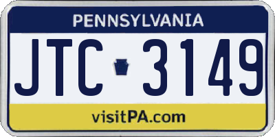 PA license plate JTC3149