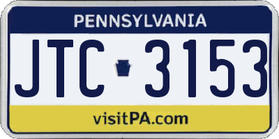 PA license plate JTC3153