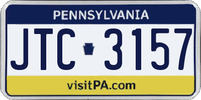 PA license plate JTC3157