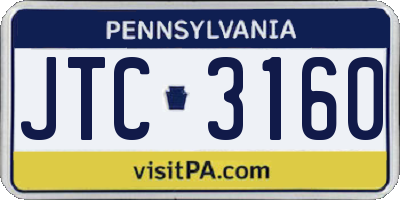 PA license plate JTC3160