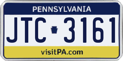 PA license plate JTC3161