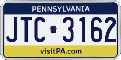 PA license plate JTC3162