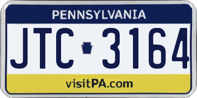 PA license plate JTC3164