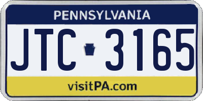 PA license plate JTC3165