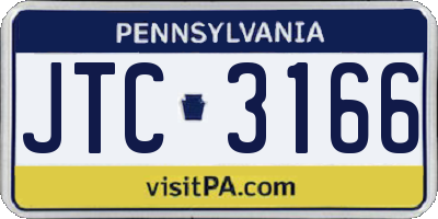 PA license plate JTC3166