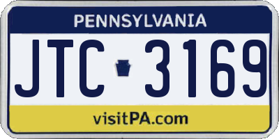 PA license plate JTC3169