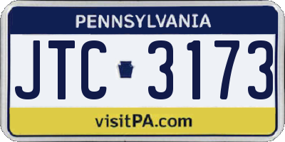 PA license plate JTC3173