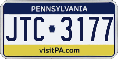 PA license plate JTC3177