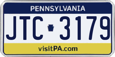 PA license plate JTC3179