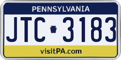 PA license plate JTC3183