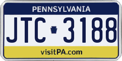 PA license plate JTC3188