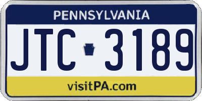 PA license plate JTC3189
