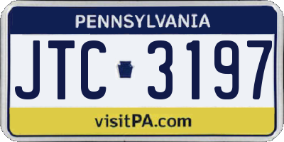 PA license plate JTC3197