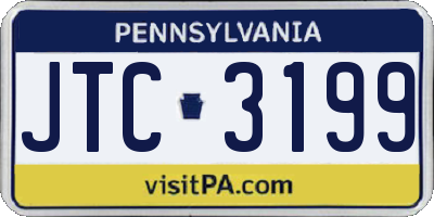 PA license plate JTC3199