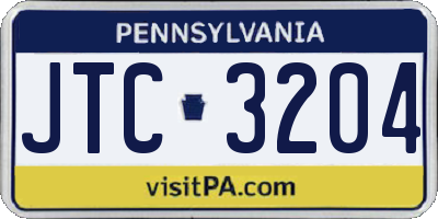 PA license plate JTC3204