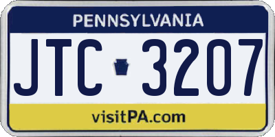 PA license plate JTC3207