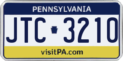 PA license plate JTC3210