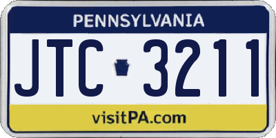 PA license plate JTC3211
