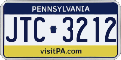 PA license plate JTC3212