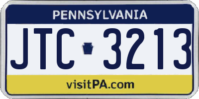 PA license plate JTC3213