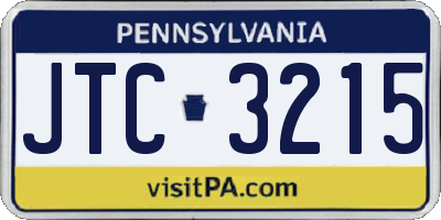 PA license plate JTC3215