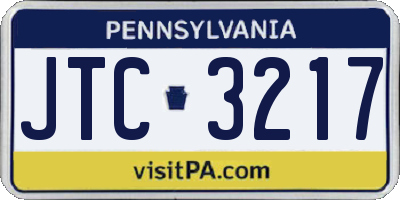PA license plate JTC3217