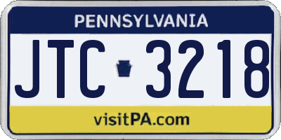 PA license plate JTC3218