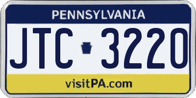 PA license plate JTC3220