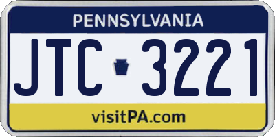 PA license plate JTC3221