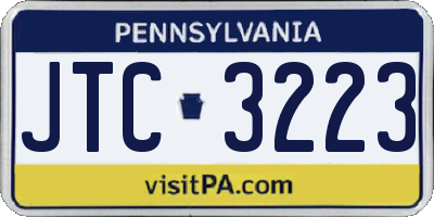 PA license plate JTC3223