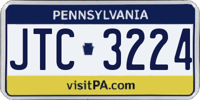PA license plate JTC3224