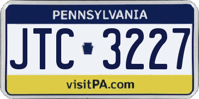 PA license plate JTC3227