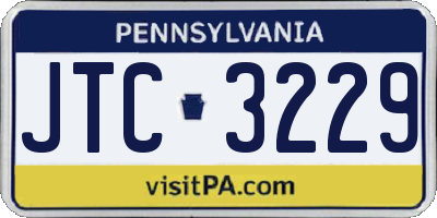 PA license plate JTC3229