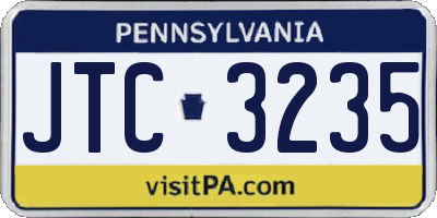 PA license plate JTC3235