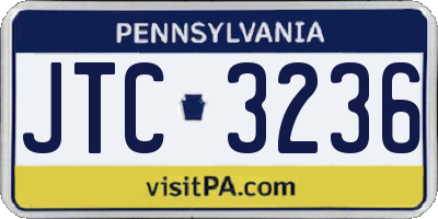 PA license plate JTC3236
