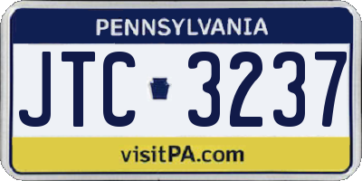 PA license plate JTC3237