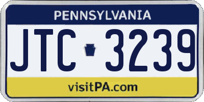 PA license plate JTC3239