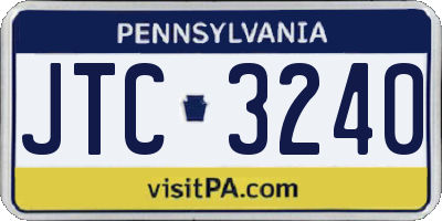 PA license plate JTC3240