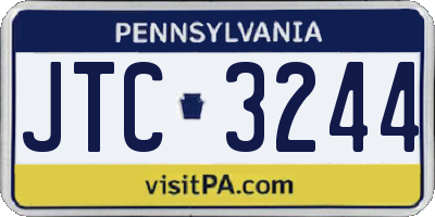 PA license plate JTC3244