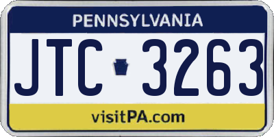 PA license plate JTC3263